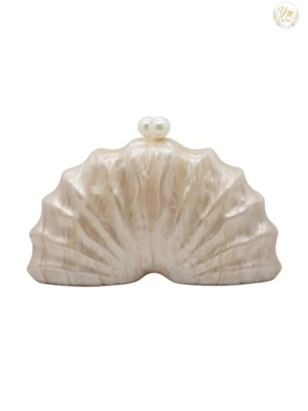 Acrylic Shell Shaped Clutch Luxury Marble Evening Handbag with Chain Shoulder